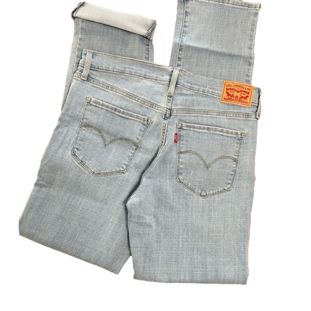 Levi's Ladies 314 Shaping Stretch Straight Jean Roll Cuff Size 10 30 X 32 NEW